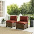 Curtilage 32.5 x 25 x 31.5 in. Outdoor Wicker Chair Set with 2 Armless Chairs, Sangria & Weathered Brown-2 Pc. CU3045615